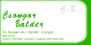csongor balder business card